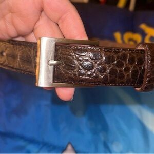 VEARI Exotic Made in Mexico Genuine Leather Brown Alligator Belt Size 40 Men